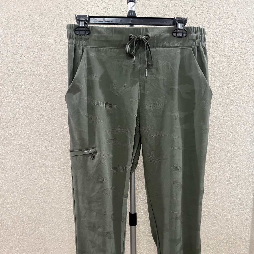 Army Green Healing Hands Scrub Bottoms